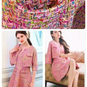 GORGEOUS 2 piece Tweed Flare out dress with short jacket